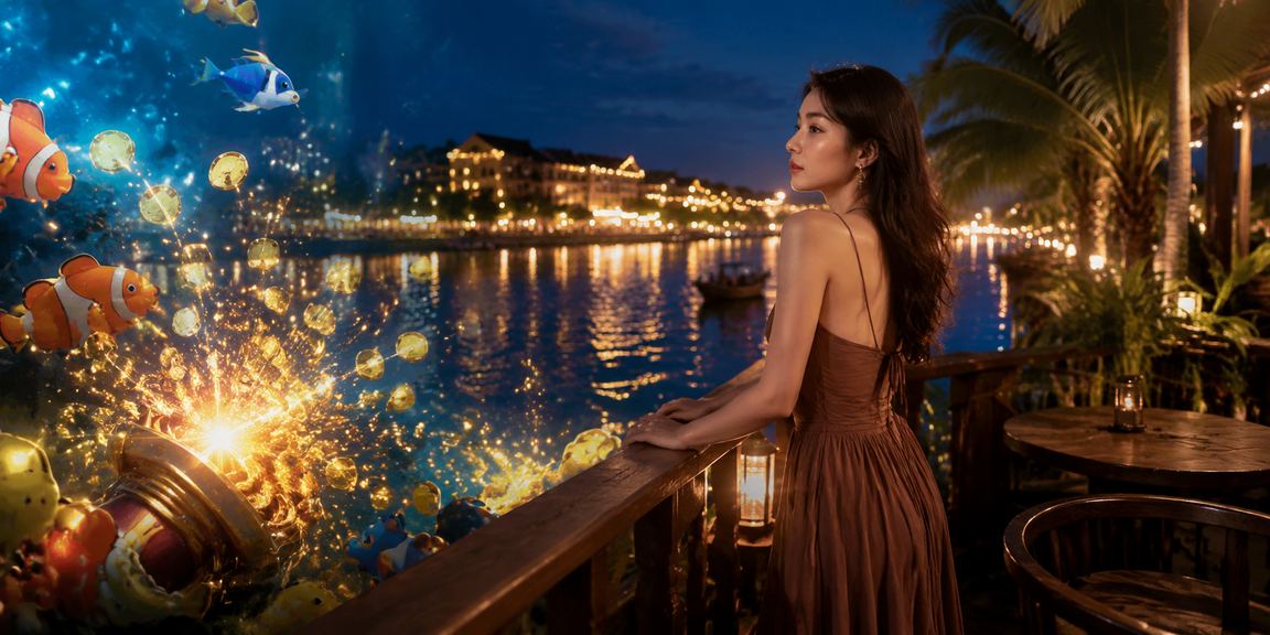 Người dùng tại Hội An xem kèo thể thao và đặt cược qua điện thoại bên tách cà phê
